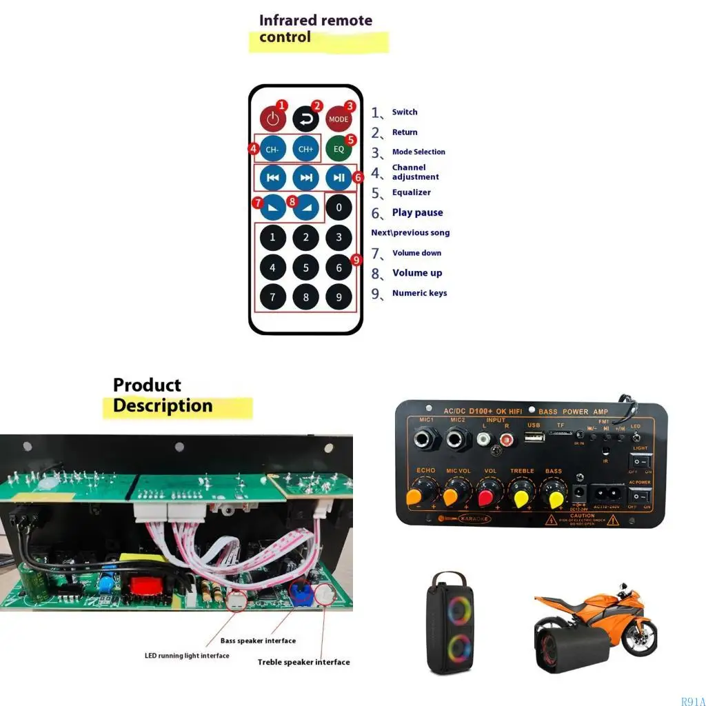 

R91A D100+ CAR Слуховой усилитель Advanced Digital Rockesing Seversally 5.0 Соединение устройств