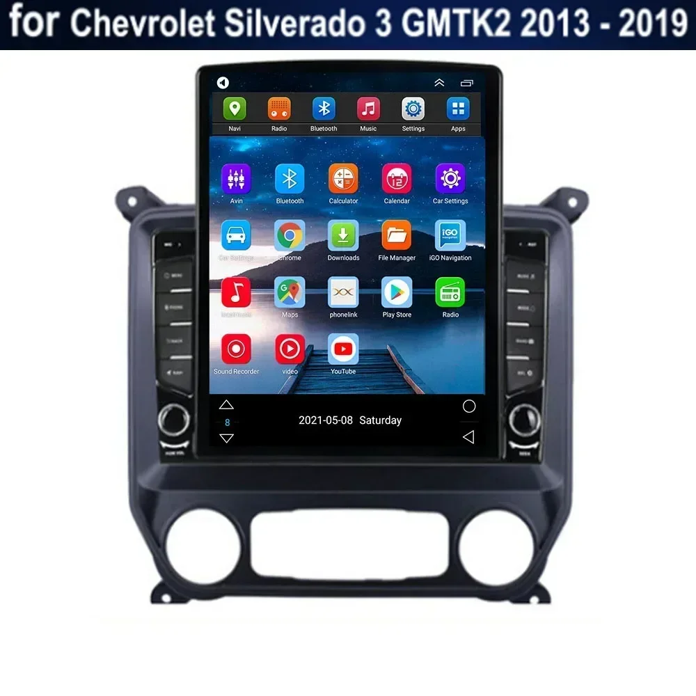 For Tesla Style 2Din Android 13 Car Radio For Chevrolet Silverado 3 GMTK2 2013-35 Multimedia Video Player GPS Stereo Carplay DSP