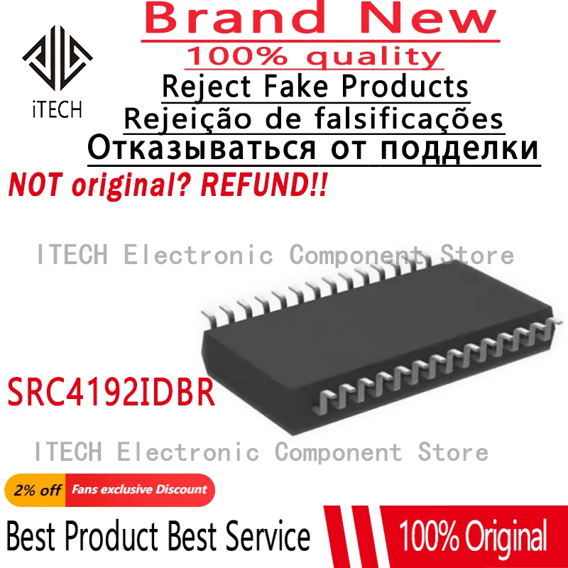 

5pcs/lot Original SRC4192IDBR SRC4192IDB SRC4192I SSOP-28 Converter Chipset 100% New and Genuine