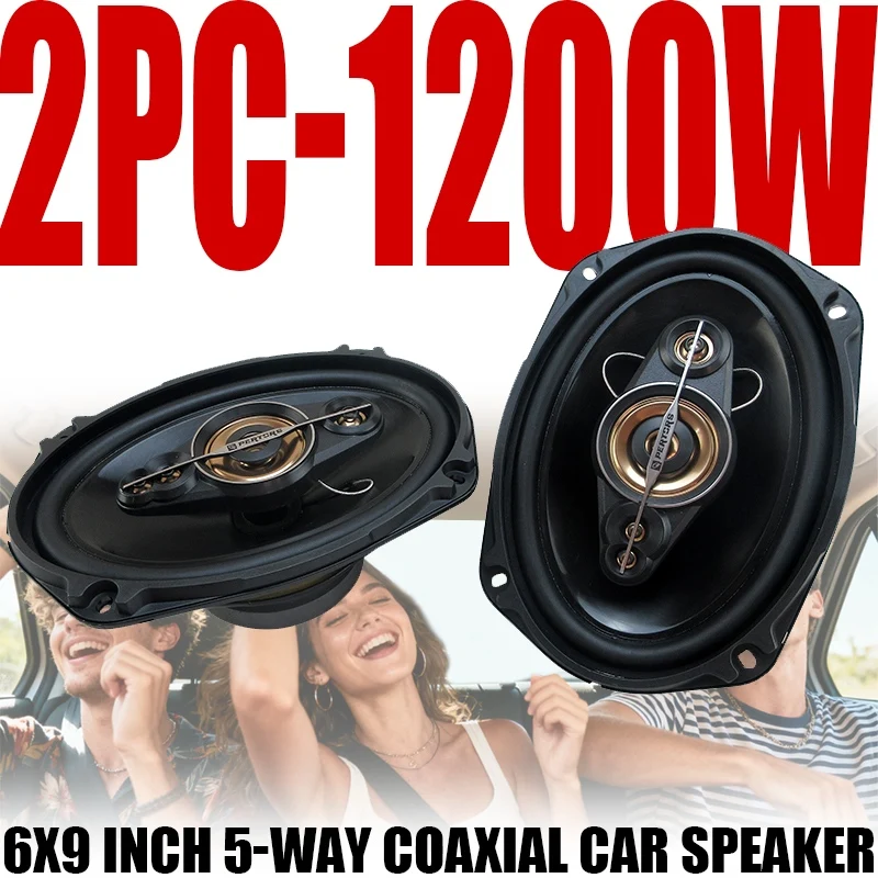 Car Speakers 2400W (2*1200W) Coaxial Speaker 6*9 Inch Universal Automotive Audio HiFi Music Full Range Car Door Stereo Subwoofer