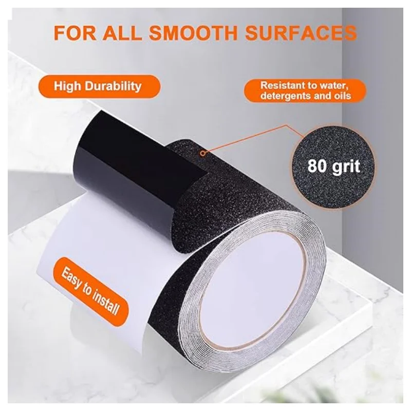 Heavy Duty Anti Slip Tape, Strong Friction and Grip, Suitable for Indoor and Outdoor Staircase Safety Anti Slip Pedal Tape