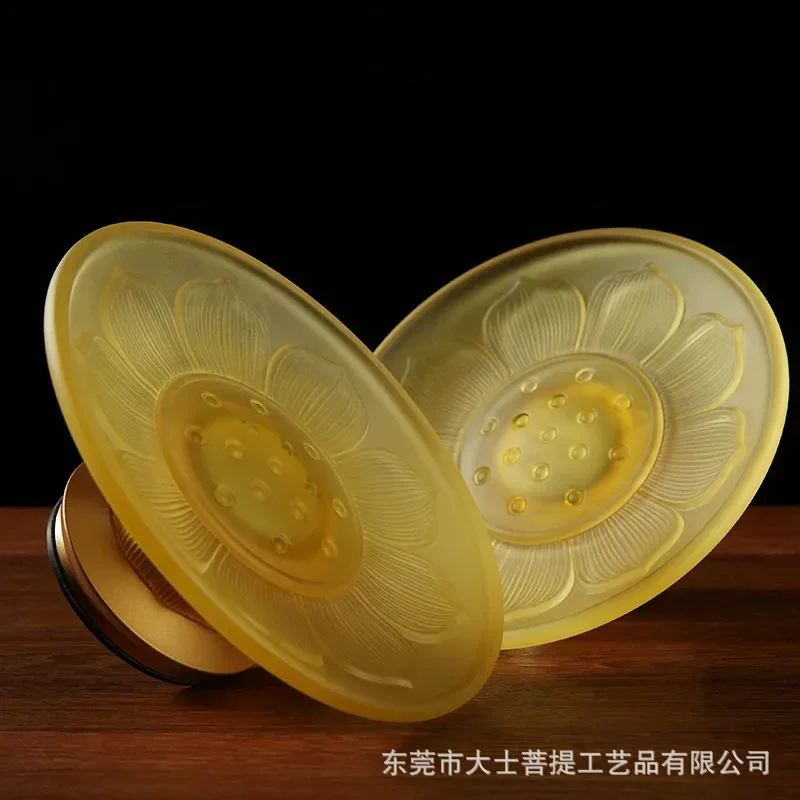 Taiwan all-copper glazed fruit plate, fruit plate for Buddha, glazed lotus fruit tribute plate for plate, household Buddhist