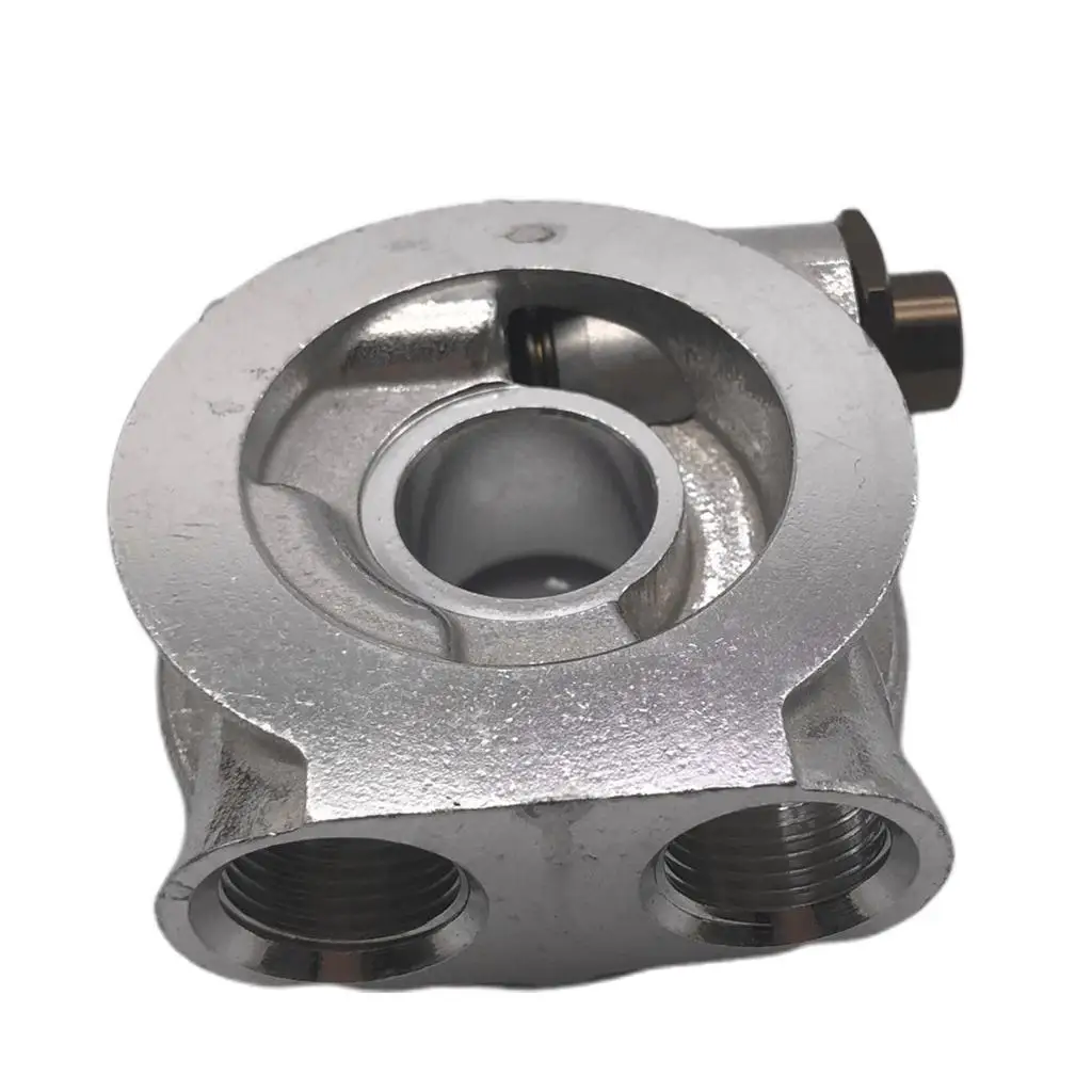 Silver M22x1.5mm AN10 Oil Filter Sandwich Plate Adapter M20*1.5 Inlet