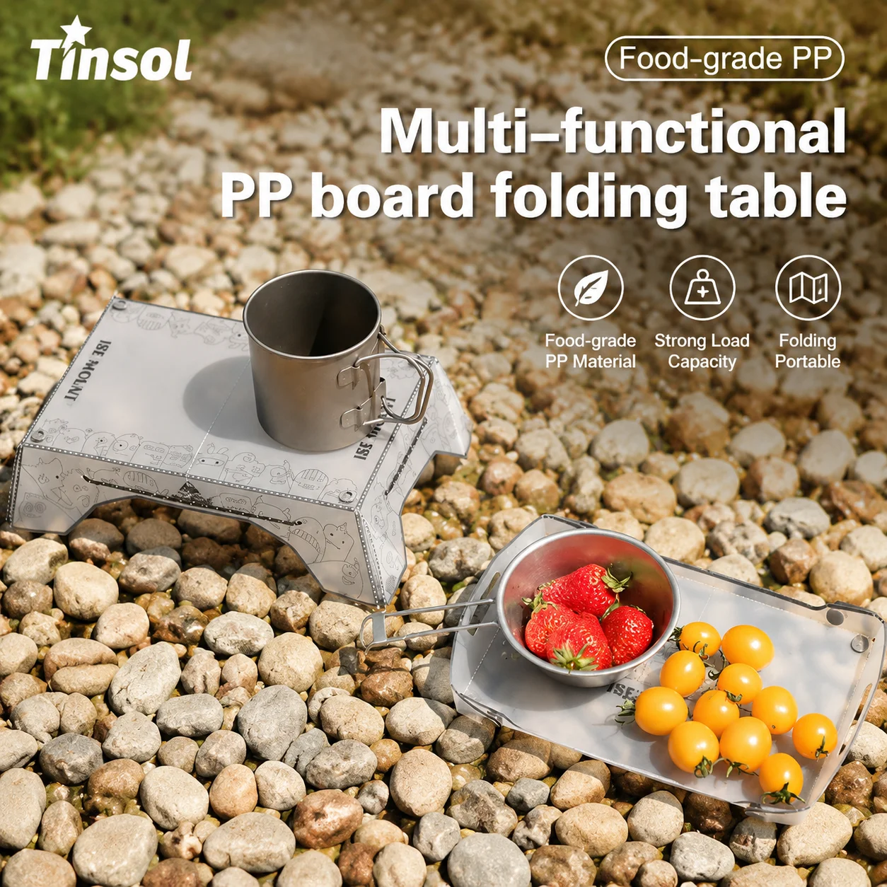 Nueva Mesa Plegable Ultraligera Mini, Mesa de Camping Plegable Pequeña de PP y Bandeja, 97 g, Portátil para Camping, Equipo de Senderismo, UL Gear