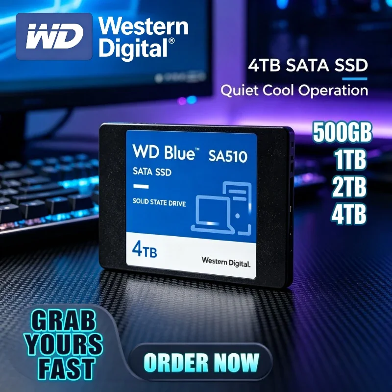Original WD Blue SA510 500GB 1TB 2TB 4TB SATA 3.0 2.5" WD SSD Hard Disk Disc Internal Solid State Drive for Laptop Desktop