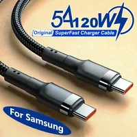 120W Super Charging For Samsung S24 S23 USB C TO USB Type C Cable For iPhone 15 Pro Max Xiaomi 11 4.0 Quick Fast Charger 2024