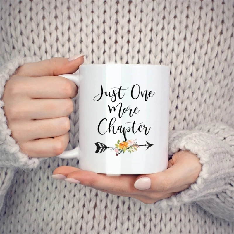

Just One More Chapter Mugs for Readers Birthday Novelty Coffee Ceramic Tea Cups White 11 Oz