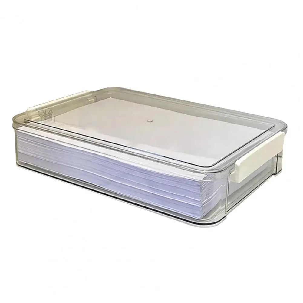 Desk Organization Box Capacity Stackable Transparent File Storage Box Organizer for Documents Plastic Snap-on Design for Easy