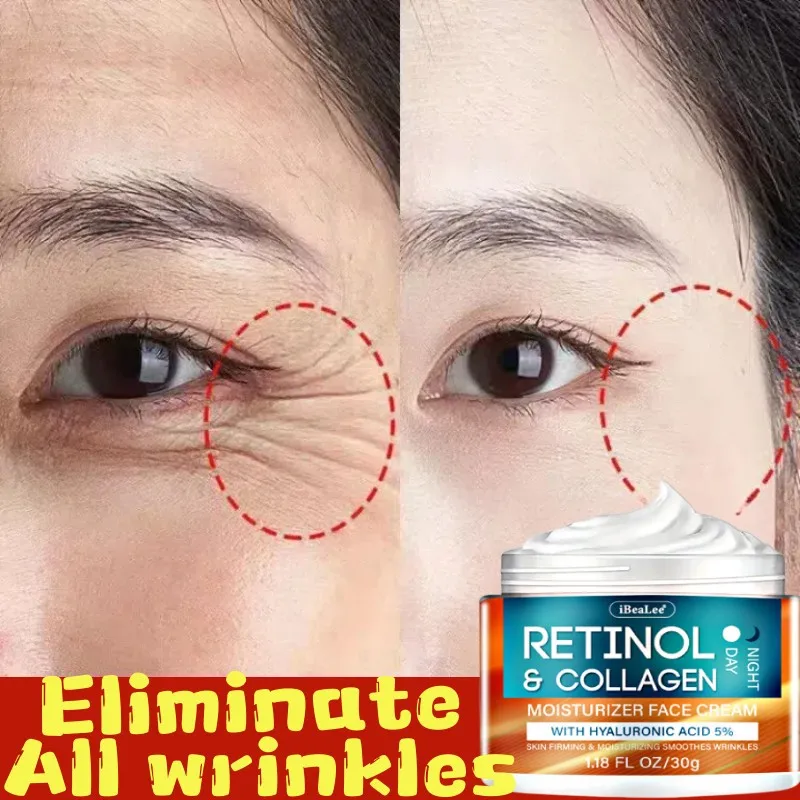 

Collagen Face Cream Retinol Remove Wrinkles Lifting Firming Anti-Aging Fades Fine Lines Moisturizing Brighten Skin Care Cosmetic