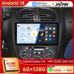 Car Radio For Peugeot 206 206CC 206SW C2 2001-2008 wireless CarPlay Android 14 Auto car intelligent systems No 2 din 2din DVD