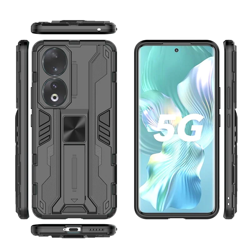 Armor Funda For Honor 90 5G Case Car Magnetic Holder Stand Phone Back Cover For Xonor Honer Honar 90 Honor90 5G Shockproof Coque