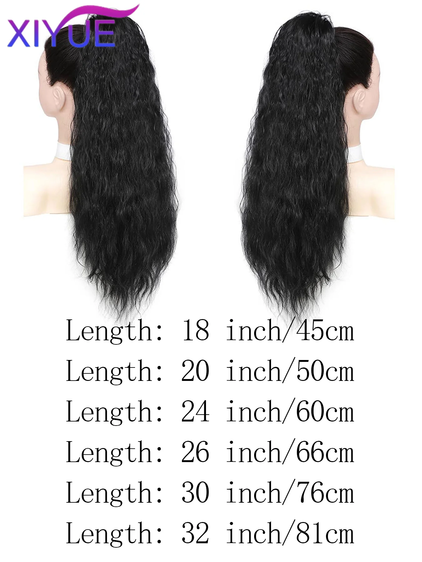 Long Curly Drawstring Ponytail Synthetic Ponytails for Women Black Blonde Red Ponytail Clip in Hair Extensions for Daily Cosplay