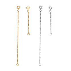 5Pcs Stainless Steel Adjustable Chain Extension Chain With Clasps For DIY Jewelry Making Necklace Bracelet Extended Connectors