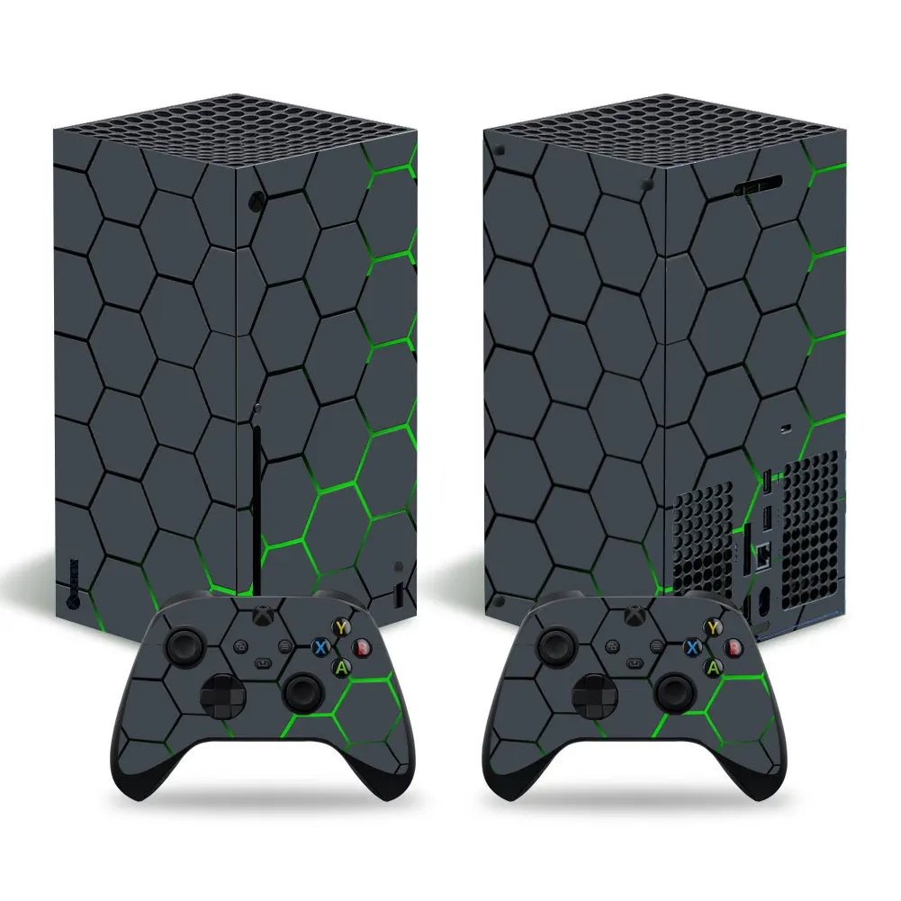 غلاف من الفينيل غير اللامع لوحدة التحكم XBOX Series X من الرخام والخشب مع قنوات تحرير الهواء بدون بقايا غطاء ملصق PVC #3