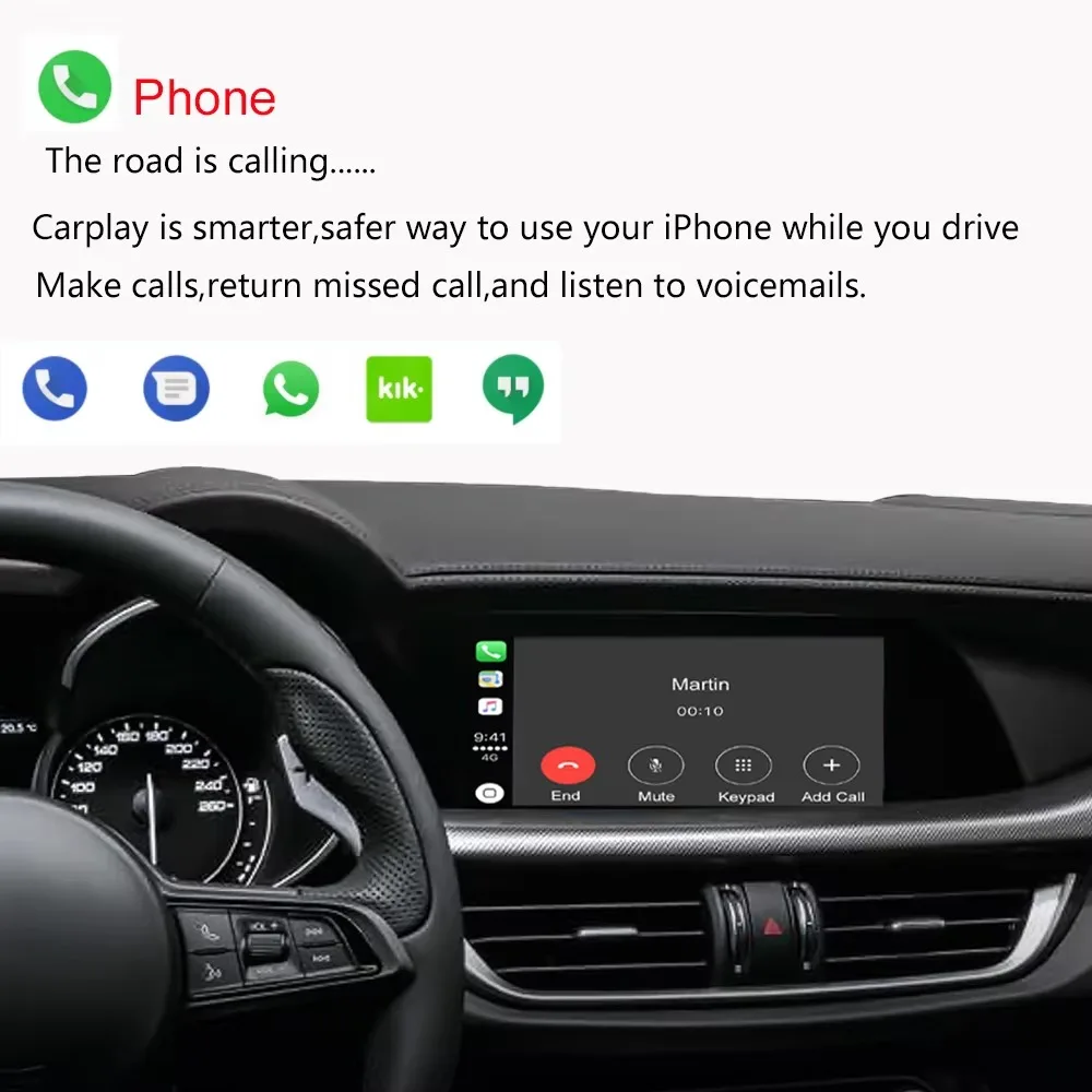Wireless Carplay Android Auto Interface สําหรับ Alfa Romeo Giulia 952 Alfa Romeo Stelvio 2015-2019 Android Auto
