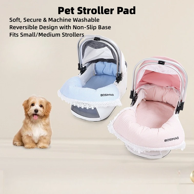 

Cute Lace Pet Cart Pad Anti Dirty Inner Mat for Cat Dog Winter Warm Fence Edge Cushion