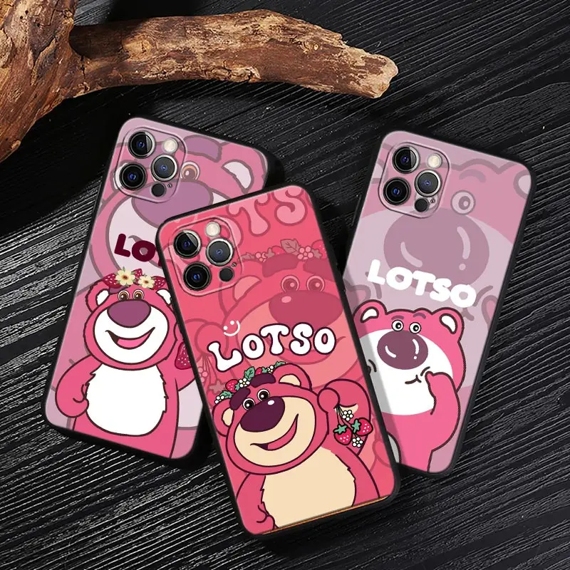 

Lotso Strawberry Bear Case For iPhone 17 16 15 14 13 12 11 Pro Max Plus Back Cover For iPhone 17 Pro 17E Air 16e Protect Funda