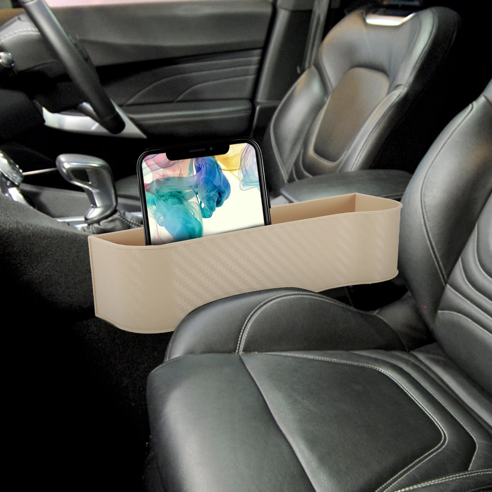 

2 pcs Filler ganizer Gap Car ganizer Front Seat Storage Box Storage Box Cup Holder for Front Seat Black Beige