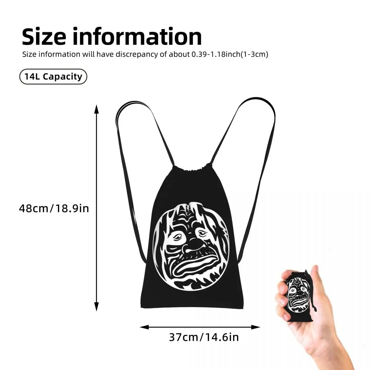 Cartoon The Big Lez Show Merch Logo Drawstring Backpack hiking cycling Bag Portable Travel Drawstring Bag for Men Women