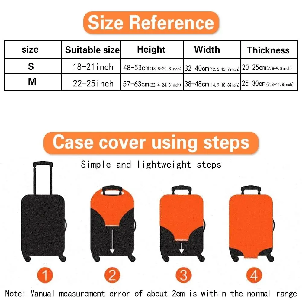 18-24inch Travel Luggage Protective Cover Useful Elastic Suitcase Cover Full Body Print Suitcase Trolley Protect Case Dust Cover