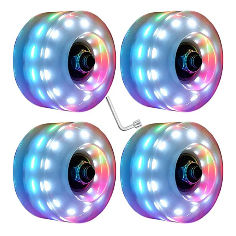 スケート靴光るホイール発光プーリーベアリング付き 32X58mm 78A スケートボードアクセサリー-B60B