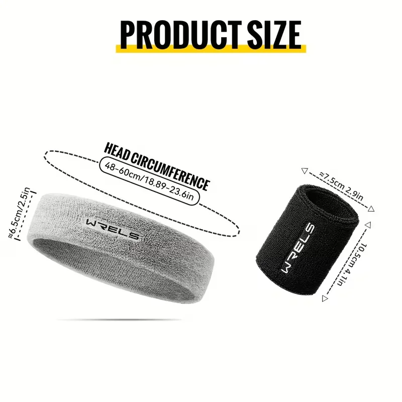 WRELS 1Set Sports Headband Wristband Sweat-Absorbent Basketball Fitness Sweat Headband Men Women Hairbands Sports Wristband view 2