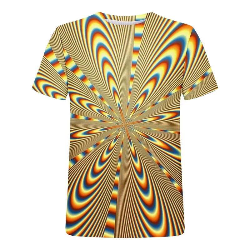 Men\'s 3D Print Optical Illusion Graphic T-Shirts For Men Short Sleeve Round Neck Casual Tee Tops Streetwear Mens Designer Shirt