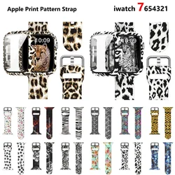 Apple Watch Kayışı için bantlar 45mm 41mm 44mm 42mm 40mm 38mm Silikon Spor Bileklik Desen Baskılı iWatch Serisi 9 8 7 6 5 3 SE