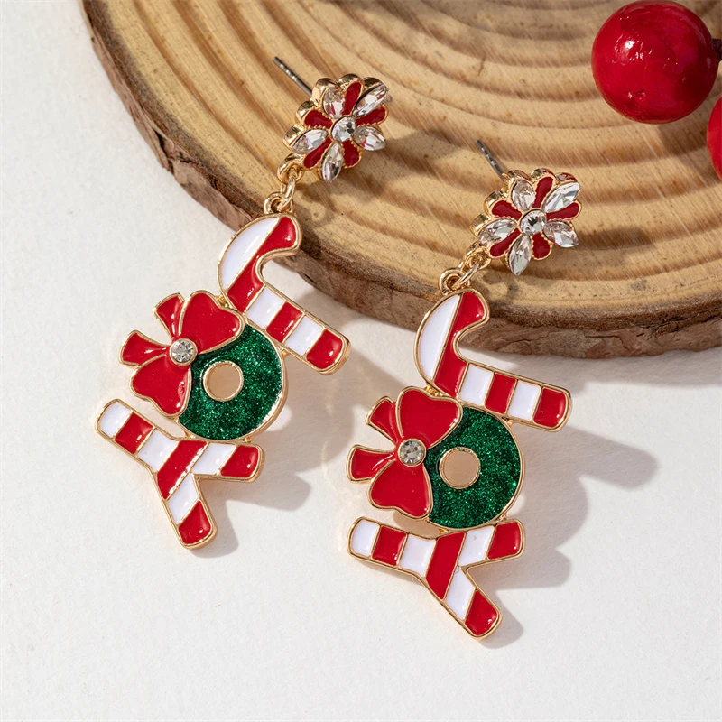 Neue trendige exquisite Weihnachts-Glühbirnen-Ohrhänger für Frauen, einfache Strass-Schleifenohrringe, Weihnachtsfeier-Schmuckgeschenke. – Detail 13