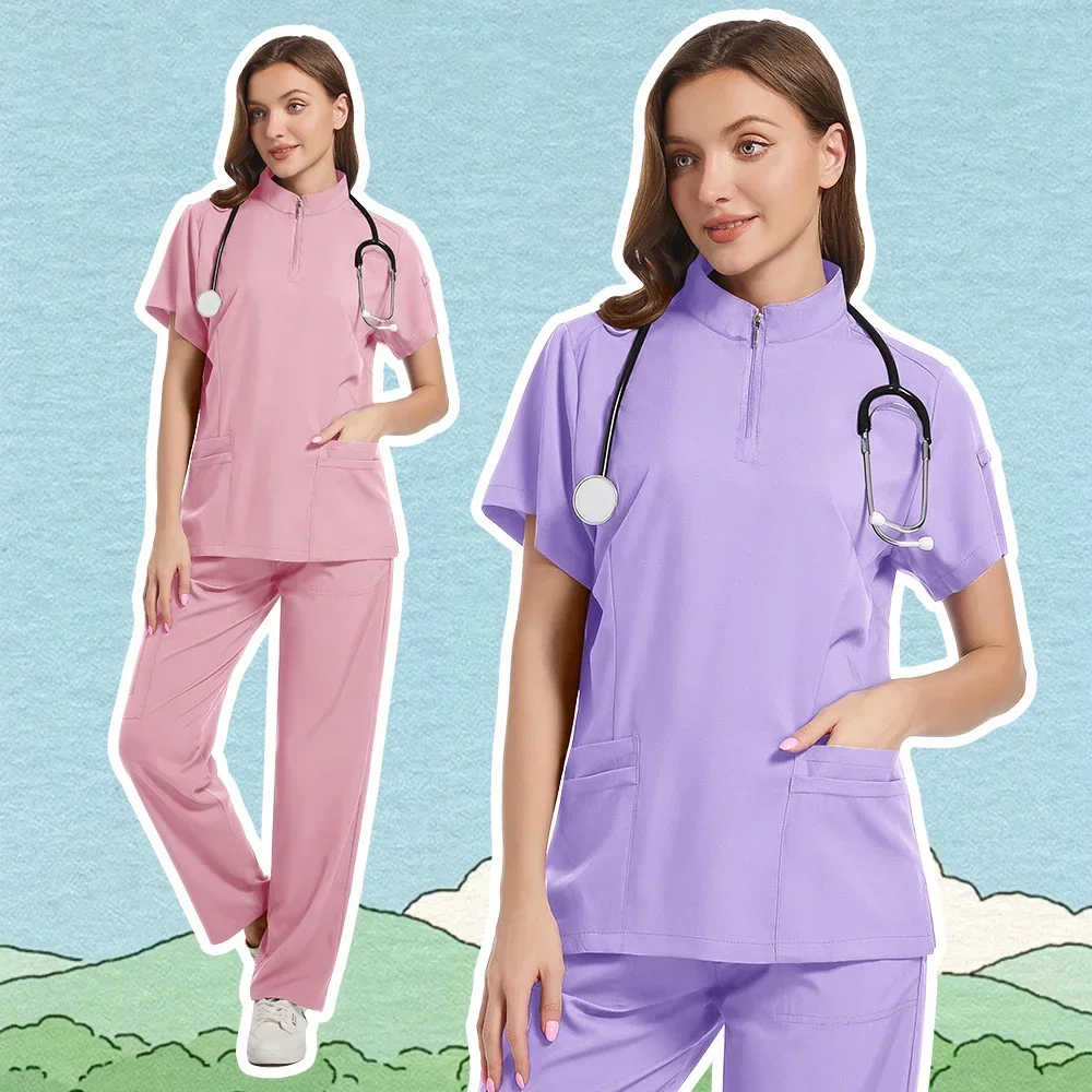 Medische Scrubs Uniform Vrouwen Scrub Sets Verpleegkundige Accessoires Ziekenhuis Chirurgie Jurken Tandheelkundige Kliniek Schoonheidssalon Werkkleding Verpleging