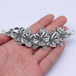 WYSIWYG 1pcs 113mm Big Flower Branch Pendants Branch Flowers Connector Pendants Charm Flower Branch Connector Charm