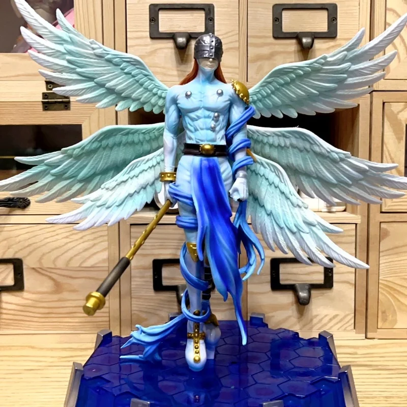

In Stock 28cm Anime Digimon Adventure Figures Angewomon Angemon Led Statue Ornament Pvc Collect Model Birthday Atmosphere Gift