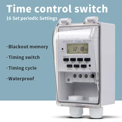 220V 30A Digital Timer Switch Relay 168 Hours Weekly 7 Days Programmable Timer Controllor With Outdoor Waterproof Box KG316T