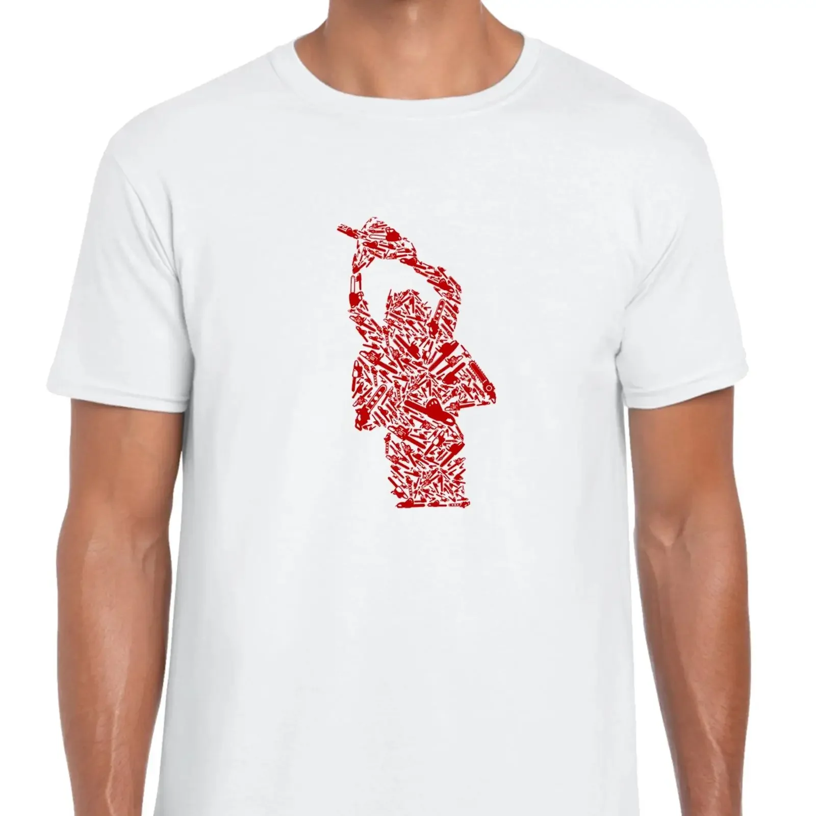 Camiseta de hombre KETTENSÄGENKILLER con diseño de asesino de series y asesino de bromas, estilo vintage lavado, ligeramente elástica, novedad de Halloween