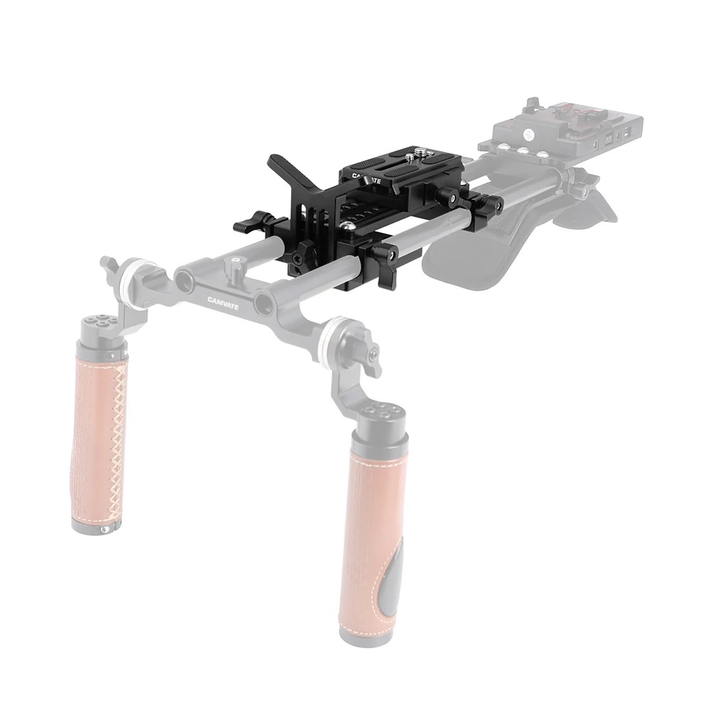 Camvateマンフロットクイックリリースプレートアセンブリダブル15ミリメートルロッドクランプ & y形状レンズ眼カメラのショルダーリグ