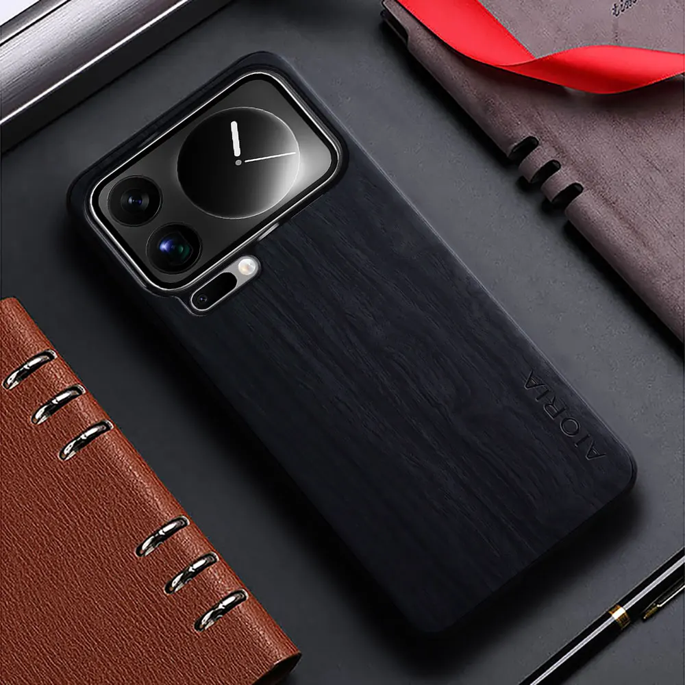 حافظة لهاتف شاومي 17 برو ماكس 15 14 13 12 12S 11 برو الترا لايت فوندا خشب الخيزران نمط أغطية جلد لهاتف شاومي 17 برو ماكس #2