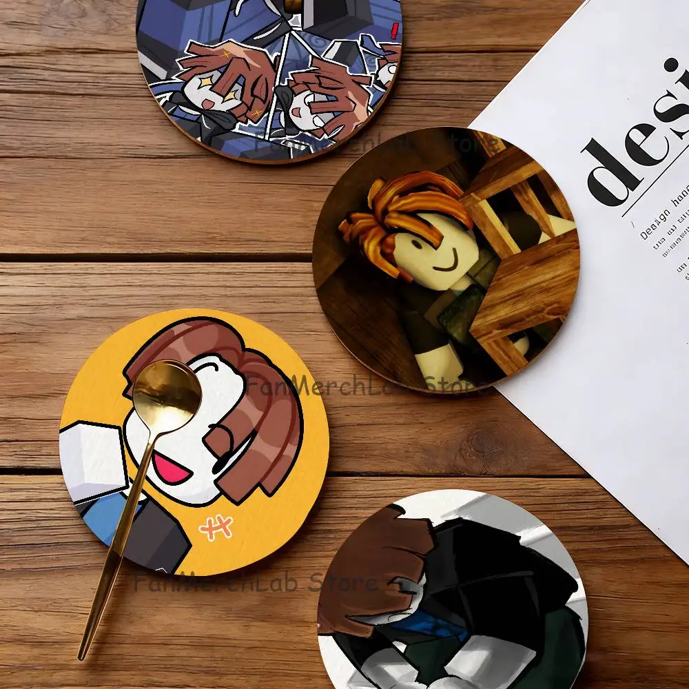 

B-Bacon Hair Round Coaster Non-slip table mat Insulated Coasters Kitchen Dining Room Tabletop Decor