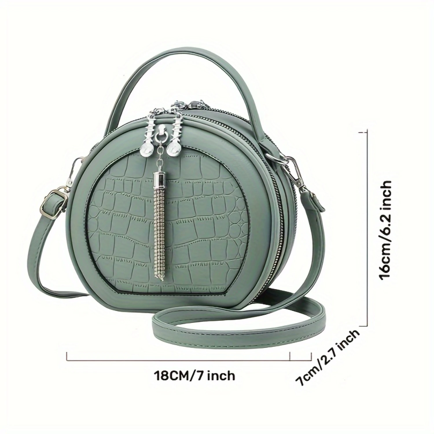 Pattern Handbag, Fashion Mini Crossbody Bag, Women's Zipper Shoulder Purse