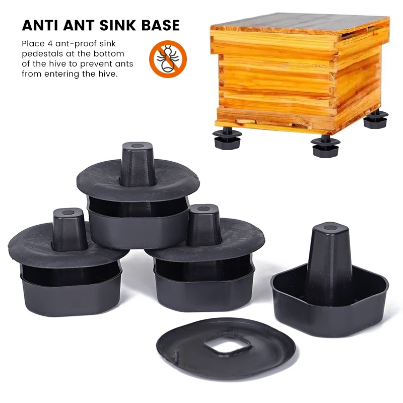 

4sets Insect-proof Hive Feet Beehive Stand Bee Hive Anti-ant Bracket Sink Base Tripod Heightened Waterproof Beekeeping Tools