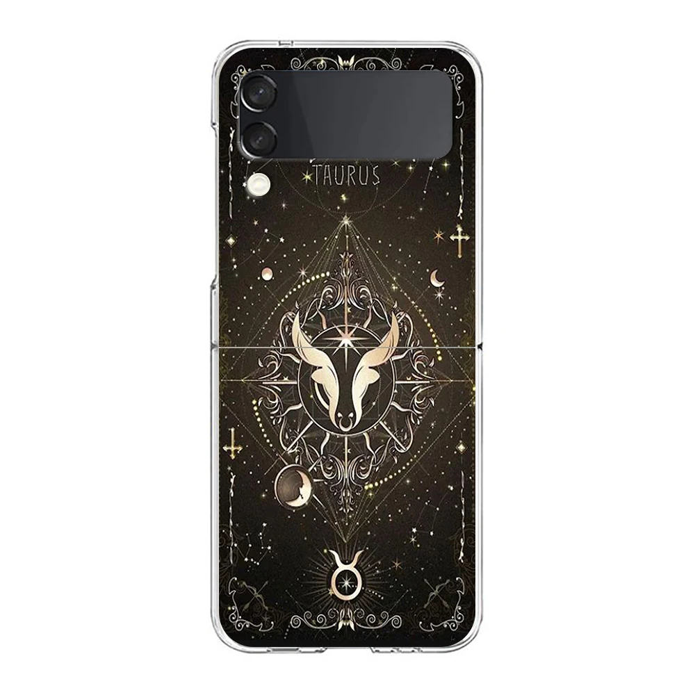 Constellation Phone Cover For Samsung Galaxy Z Flip 6 5 4 Case Transparent For Samsung Z Flip 3 Hard PC Foldable Shell Capas Bag