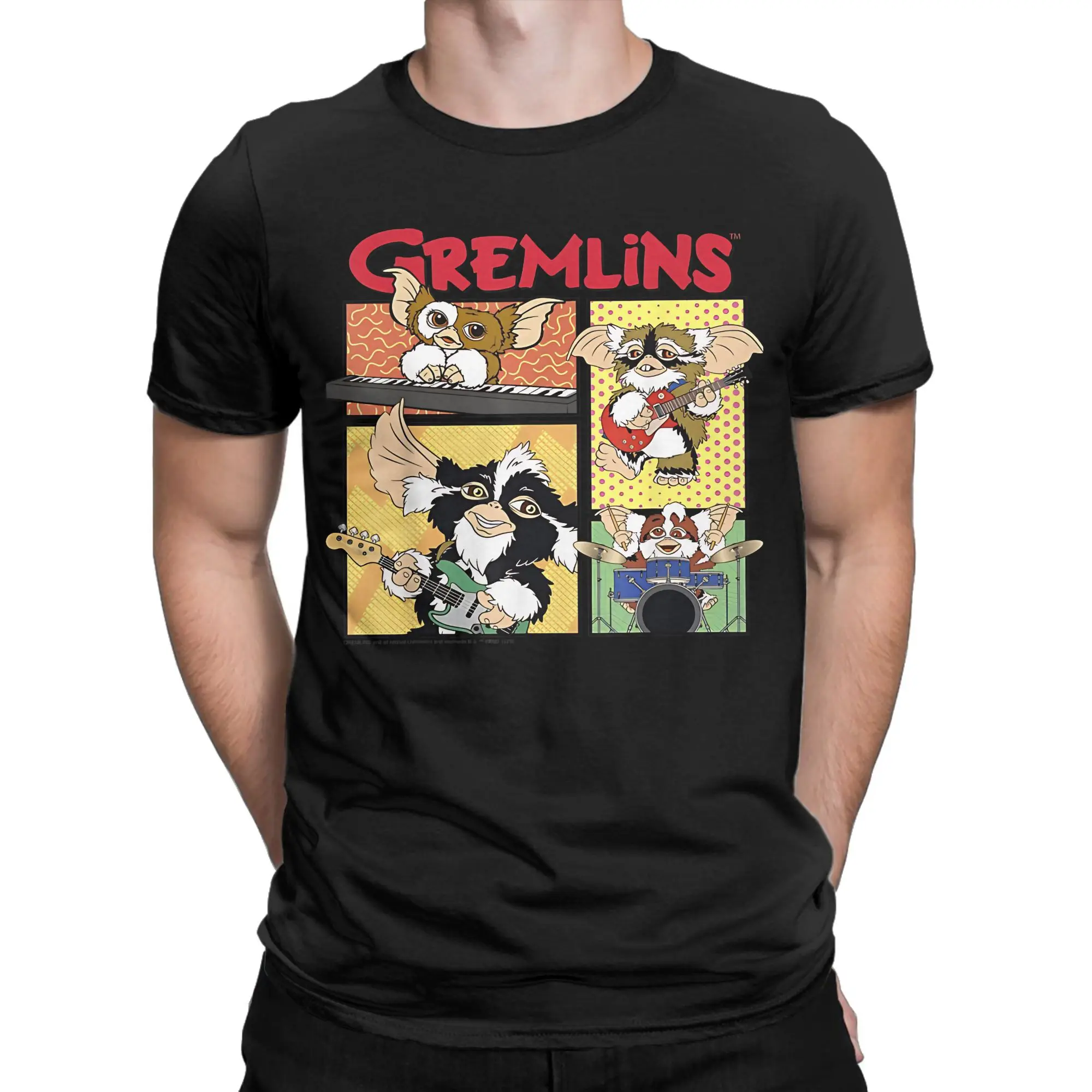 Camiseta gremlines de Feliz Navidad para hombre y mujer, camisetas 100% con estampado de algodón, ropa superior