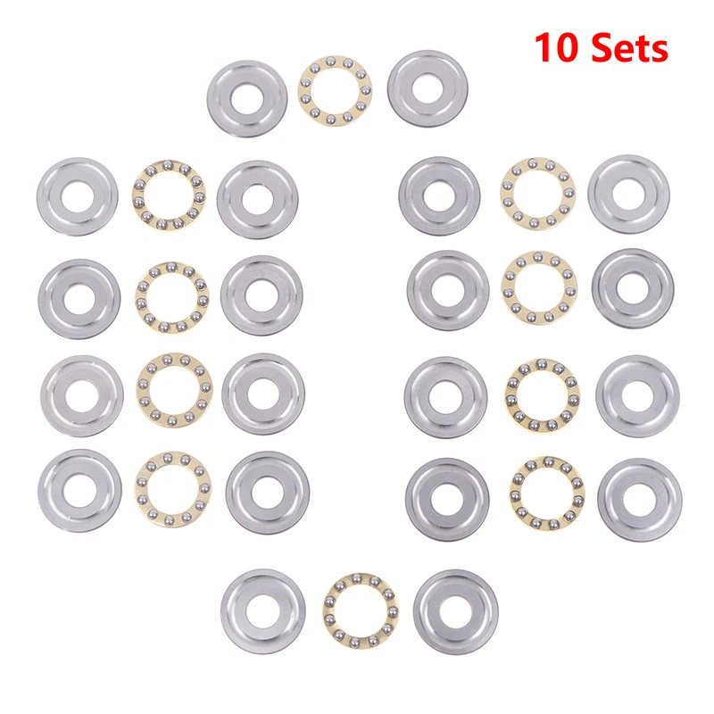10Sets Thrust Ball Bearing F8-22M 7 F8 22m Inner Diameter 8mm Plane Planar Miniature Axial Ball Bearings - view 2