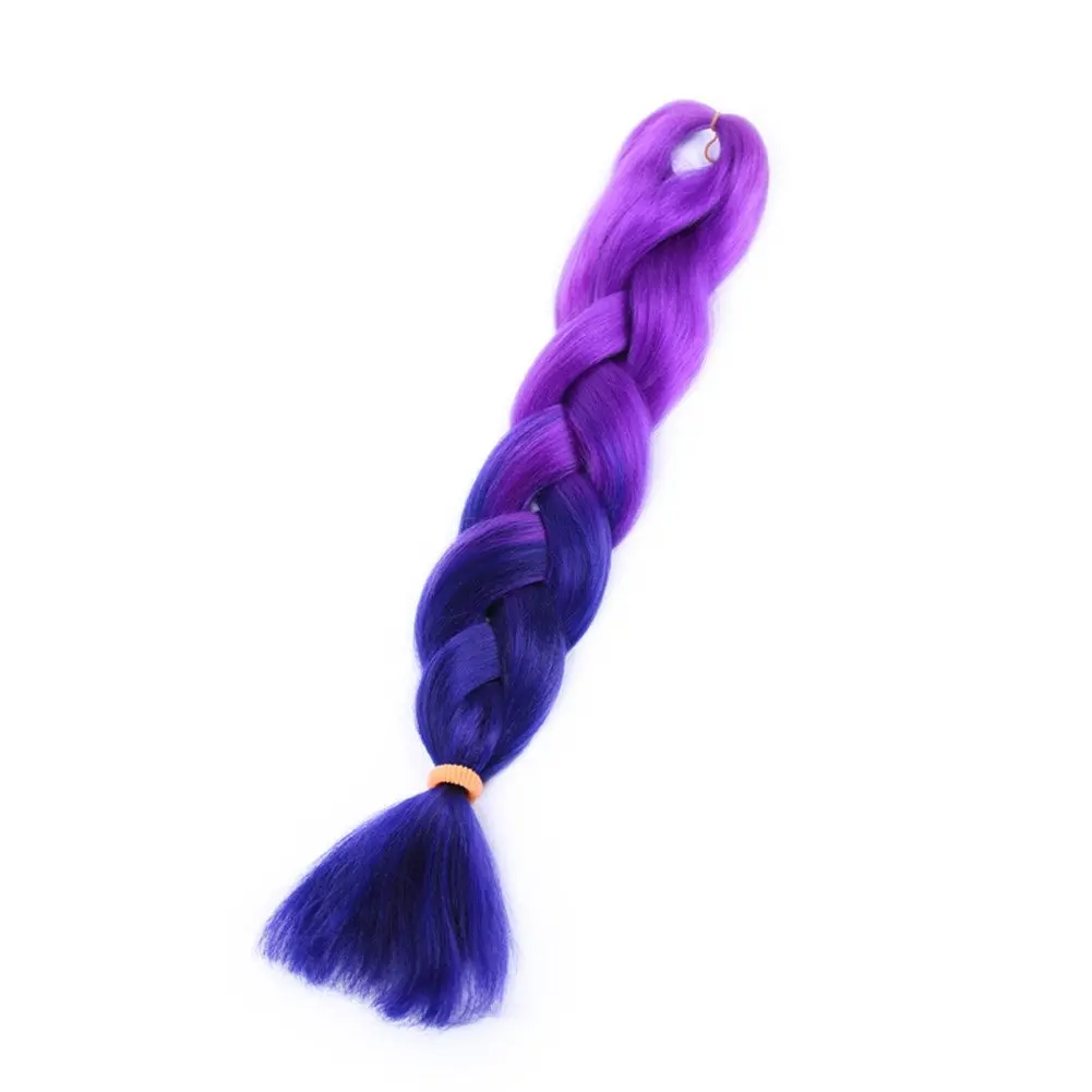 1Pcs/Lot Ombre Jumbo Braiding Hair 24''' Synthetic Purple To Blue Ombre High Temperature Fiber Jumbo Braid Hair-