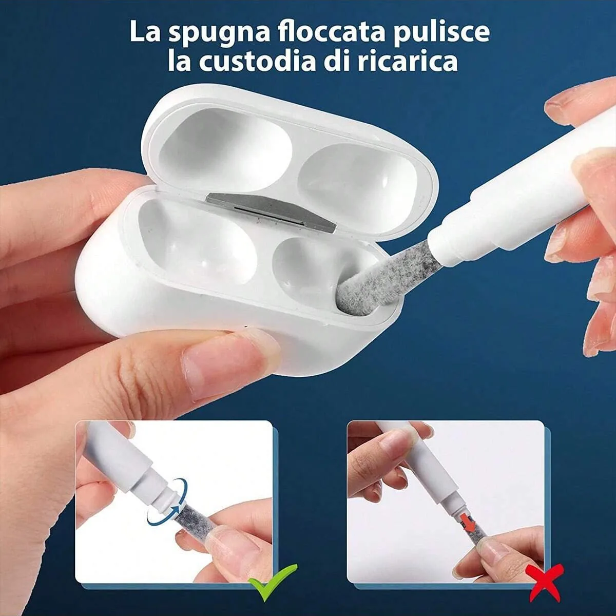 Three-In-One Earphone Cleaning Pen Set, Dust Removal Brush for Phone Earpieces and Phone Ports, Multifunctional Bluetooth Earphone Cleaning Brush