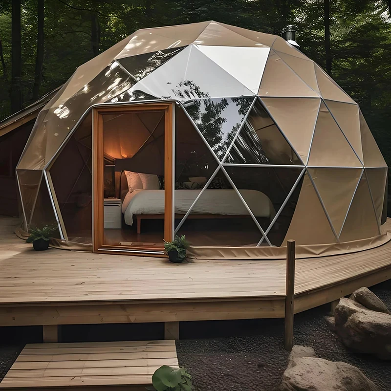 Geodesic Dome Tent 4 Season Waterproof Camping Tent Luxury Igloo Tent Outdoor Glamping Garden Bubble Tent with Windows