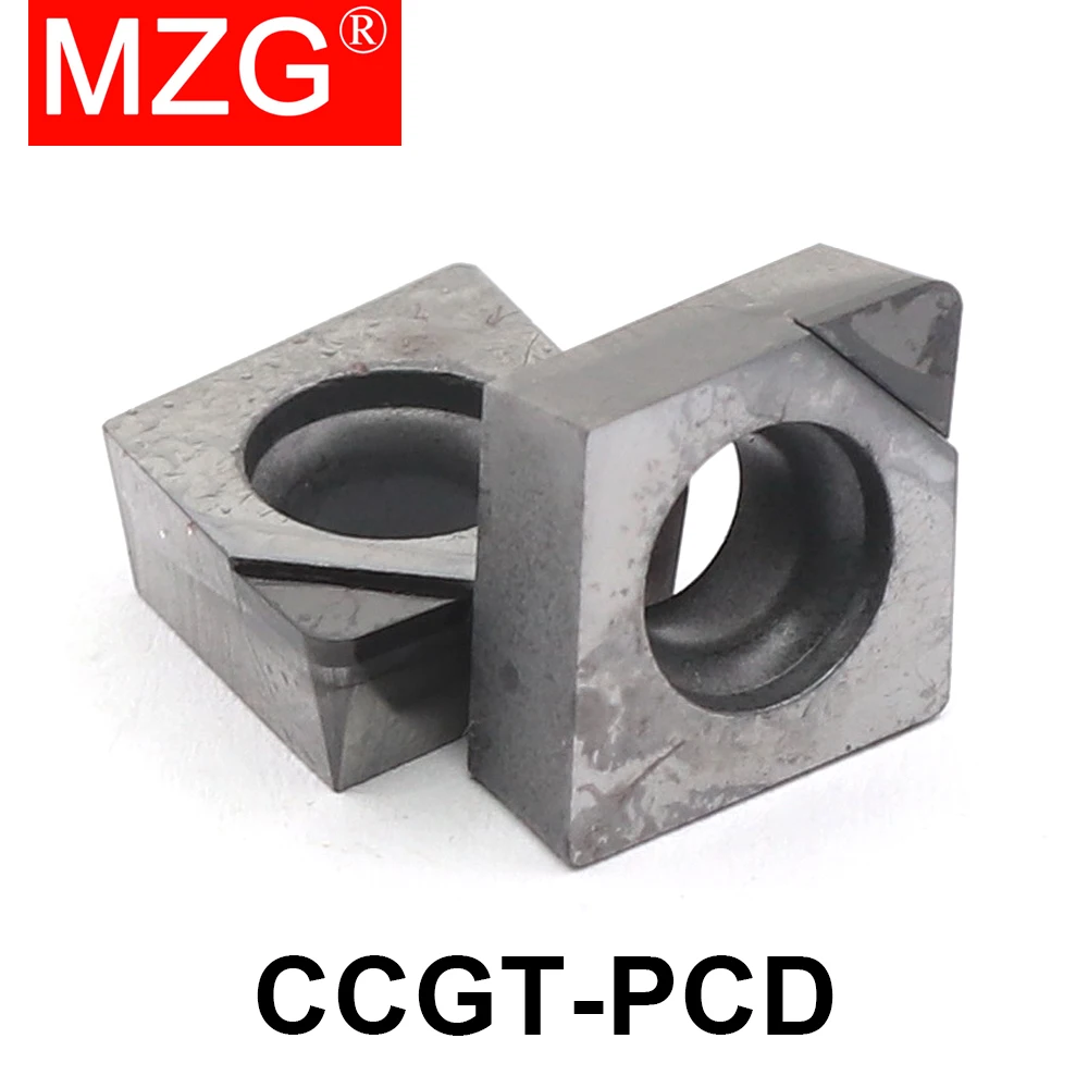 MZG 1pcs CCGT Diamond Cutter Insert CBN PCD Aluminum Alloy Turning Tool Carbide CCGT060202 CCGT09T304 CCGT120404 CCGT120408