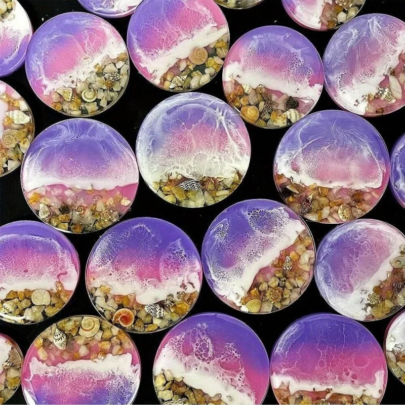 แม่พิมพ์เครื่องประดับแม่เหล็กแบบวงกลม 32 ช่อง, พวงกุญแจวงกลมตกแต่งแม่พิมพ์เรซินซิลิโคน (ไม่มีรู) งานฝีมือ