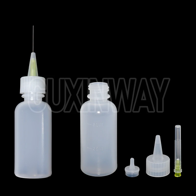 50ML Solvent Bottle Needle Tip Soldering Cleaning Liquid Flux Alcohol Oil Dispenser Plastic Hand Empty Bottle