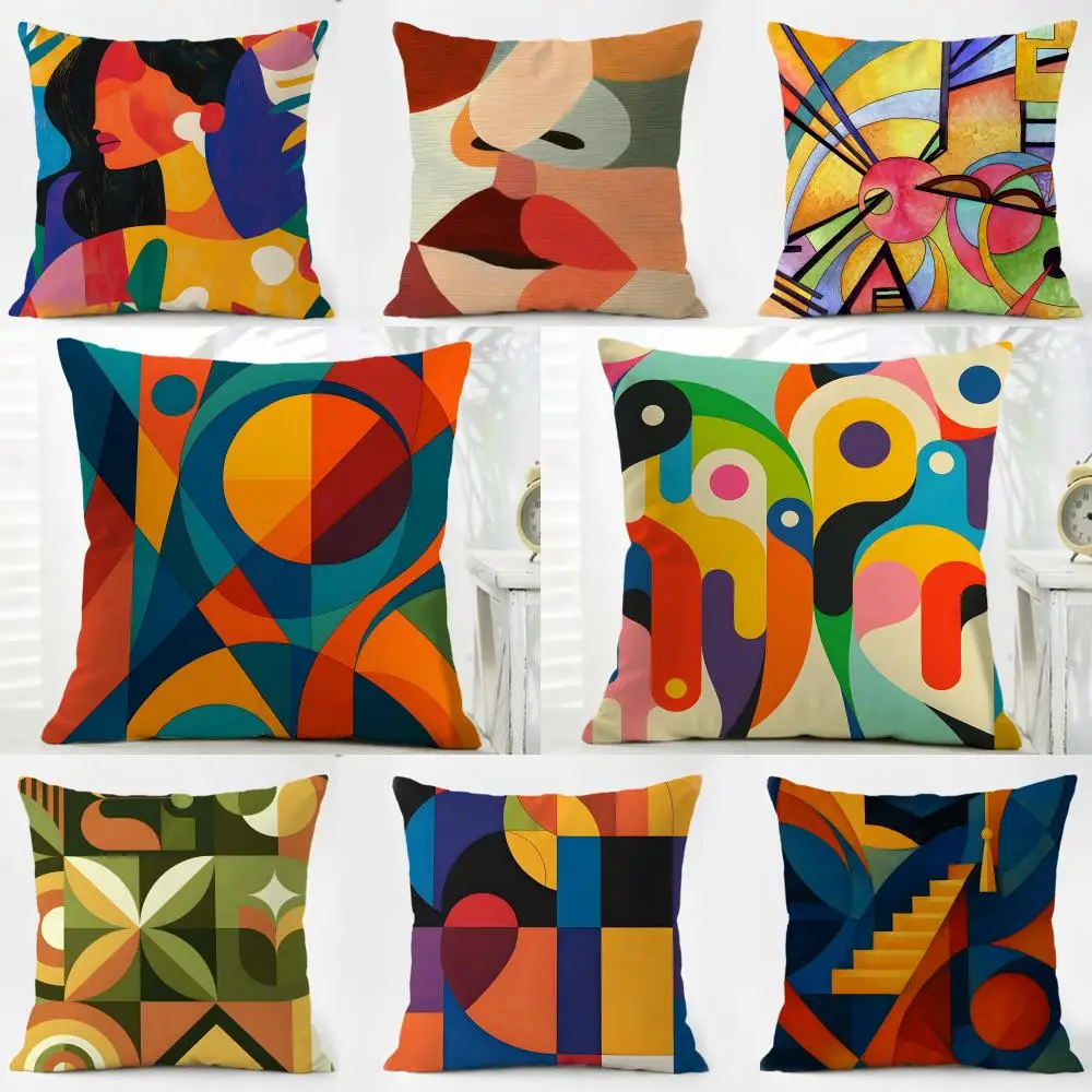 G-Geometric Abstract Art Cushion Cover Pillow Case Soft Friendly Fabric & Concealed Zipper