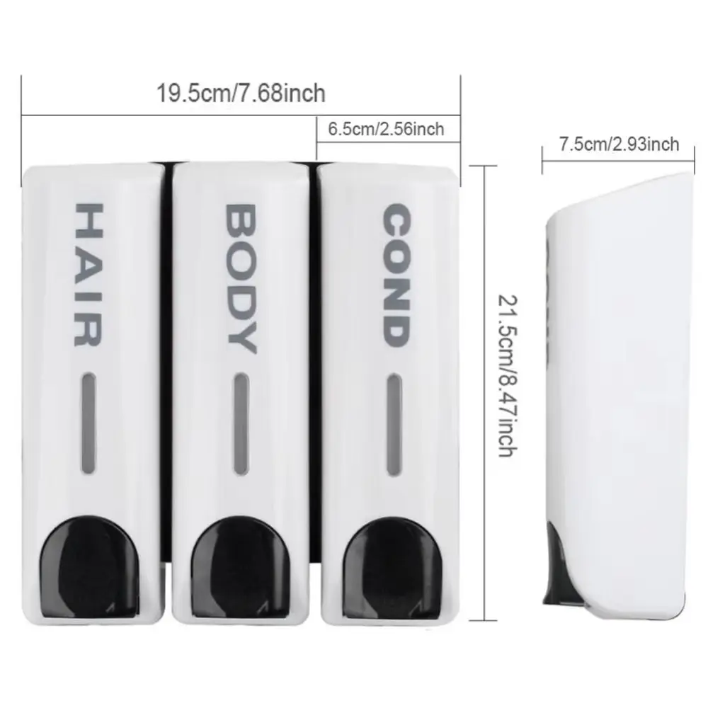 Manual Press Wall Mounted Soap Dispenser Refillable Lock Lotion Soap Container Easy To Install Space Saving